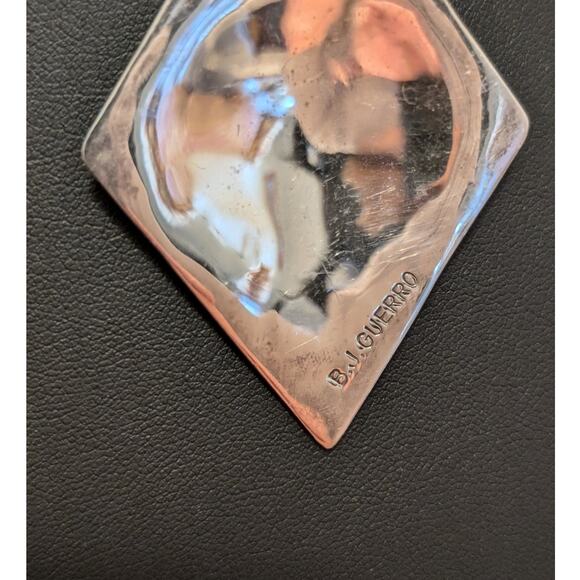 Navajo Native American Sterling B.J. Guerro Spiny Oyster Necklace & Earrings Set - Picture 5 of 11